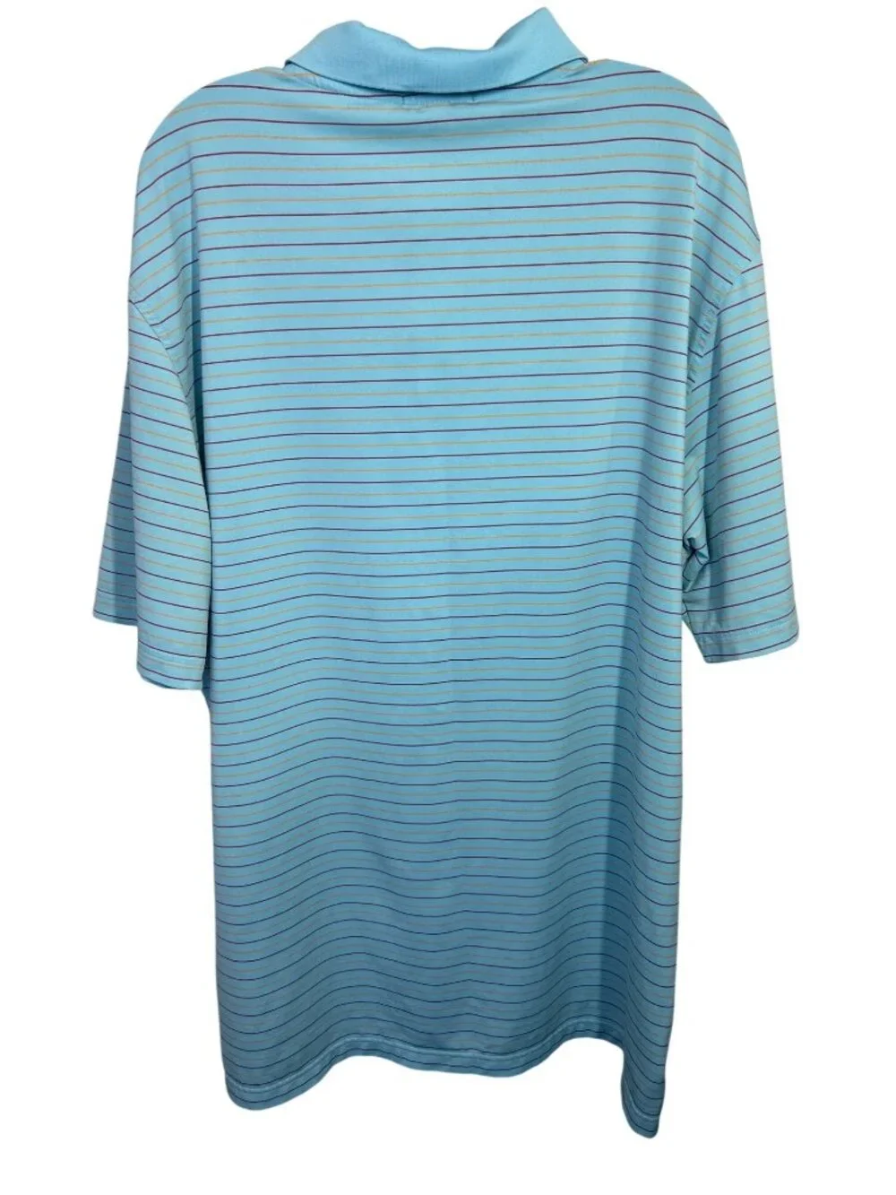 Peter Millar Summer Comfort Golf Polo Shirt Sz XL Blue Striped Performance Polo